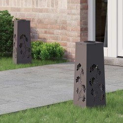 Lumière de chemin LED solaire 2 pcs Noir Acier laminé à froid 537774537774