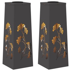 Lumière de chemin LED solaire 2 pcs Noir Acier laminé à froid 537774537774