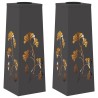 Lumière de chemin LED solaire 2 pcs Noir Acier laminé à froid 537774537774