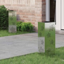 Lumière de chemin LED solaire 2 pcs Argenté Acier Galvanisé 537776537776