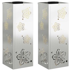 Lumière de chemin LED solaire 2 pcs Argenté Acier Galvanisé 537776537776