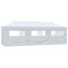 Tente de réception escamotable avec 8 parois 3 x 9 m Blanc 537782537782