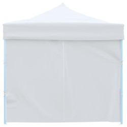 Tente de réception escamotable avec 8 parois 3 x 9 m Blanc 537782537782