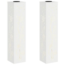 Lumière de chemin LED solaire 2 pcs Blanc Acier laminé à froid 537784537784