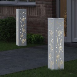 Lumière de chemin LED solaire 2 pcs Blanc Acier laminé à froid 537784537784