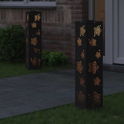 Lumière de chemin LED solaire 2 pcs Noir Acier laminé à froid 537785537785