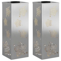 Lumière de chemin LED solaire 2 pcs Argenté Acier inoxydable 537786537786
