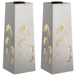 Lumière de chemin LED solaire 2 pcs Argenté Acier inoxydable 537790537790