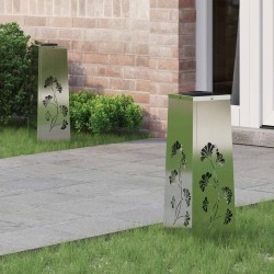 Lumière de chemin LED solaire 2 pcs Argenté Acier Galvanisé 537791537791