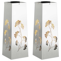 Lumière de chemin LED solaire 2 pcs Argenté Acier Galvanisé 537791537791