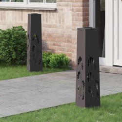 Lumière de chemin LED solaire 2 pcs Noir Acier laminé à froid 537792537792