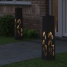 Lumière de chemin LED solaire 2 pcs Noir Acier laminé à froid 537792537792
