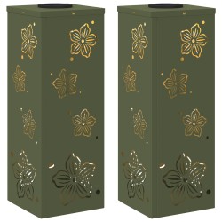 Lumière de chemin LED solaire 2 pcs Vert olive 537793537793