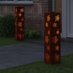 Lumière de chemin LED solaire 2 pcs Rouillé Acier patiné 537794537794