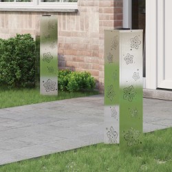 Lumière de chemin LED solaire 2 pcs Argenté Acier inoxydable 537795537795