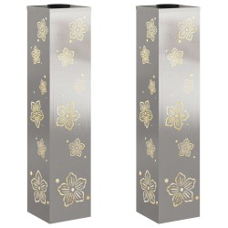 Lumière de chemin LED solaire 2 pcs Argenté Acier inoxydable 537795537795
