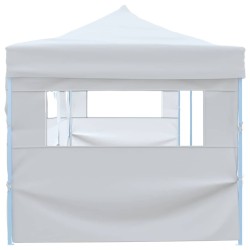 Tente de réception escamotable pliable avec 5 parois 3x9m Blanc 537796537796