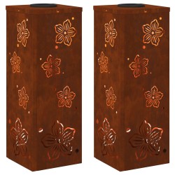 Lumière de chemin LED solaire 2 pcs Rouillé Acier patiné 537797537797