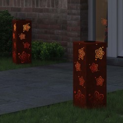 Lumière de chemin LED solaire 2 pcs Rouillé Acier patiné 537797537797