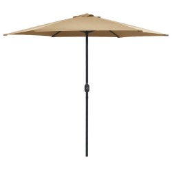 Parasol de jardin et mât en aluminium 270x246 cm Taupe 537802537802