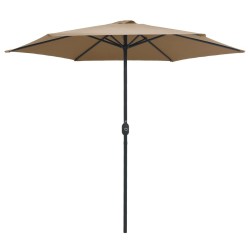 Parasol de jardin et mât en aluminium 270x246 cm Taupe 537802537802