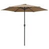Parasol de jardin et mât en aluminium 270x246 cm Taupe 537802537802