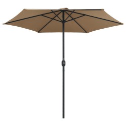 Parasol de jardin et mât en aluminium 270x246 cm Taupe 537802537802