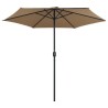 Parasol de jardin et mât en aluminium 270x246 cm Taupe 537802537802
