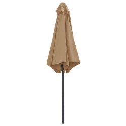 Parasol de jardin et mât en aluminium 270x246 cm Taupe 537802537802