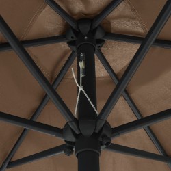 Parasol de jardin et mât en aluminium 270x246 cm Taupe 537802537802