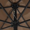 Parasol de jardin et mât en aluminium 270x246 cm Taupe 537802537802