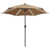 Parasol de jardin avec lumières LED et mât en aluminium taupe 537803537803