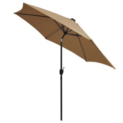 Parasol de jardin avec lumières LED et mât en aluminium taupe 537803537803