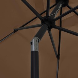 Parasol de jardin avec lumières LED et mât en aluminium taupe 537803537803