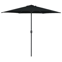 Parasol de jardin et mât en aluminium 270x246 cm Noir 537811537811
