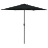 Parasol de jardin et mât en aluminium 270x246 cm Noir 537811537811
