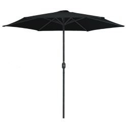 Parasol de jardin et mât en aluminium 270x246 cm Noir 537811537811