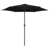 Parasol de jardin et mât en aluminium 270x246 cm Noir 537811537811