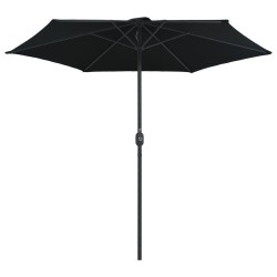 Parasol de jardin et mât en aluminium 270x246 cm Noir 537811537811