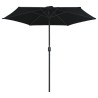Parasol de jardin et mât en aluminium 270x246 cm Noir 537811537811