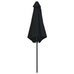 Parasol de jardin et mât en aluminium 270x246 cm Noir 537811537811