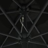 Parasol de jardin et mât en aluminium 270x246 cm Noir 537811537811