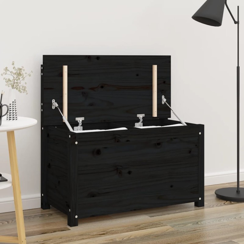 Banc Noir 80x41x77 cm Bois de pin massif 537816537816