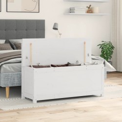 Banc Blanc 110x41x76,5 cm Bois de pin massif 537817537817