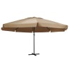 Parasol de jardin avec mât en aluminium 600 cm taupe 537823537823