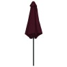 Parasol de jardin et mât en aluminium 270x246 cm rouge bordeaux 537824537824