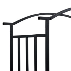 Voûte de jardin avec banc Noir 128x50x207 cm Fer  537826537826