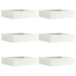 Bordure de Pelouse 6 pcs Blanc 50 x 50 x 13 cm Acier 537830537830