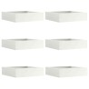 Bordure de Pelouse 6 pcs Blanc 50 x 50 x 13 cm Acier 537830537830