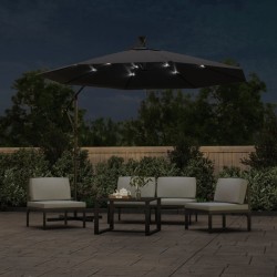 Parasol de jardin en porte-à-faux et lumières LED mât en acier 537831537831